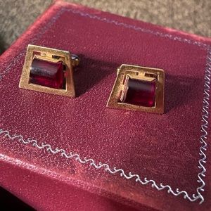 Ruby and gold cufflinks